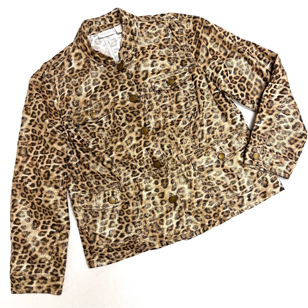 Leopard Print Button-Front Jacket - Women